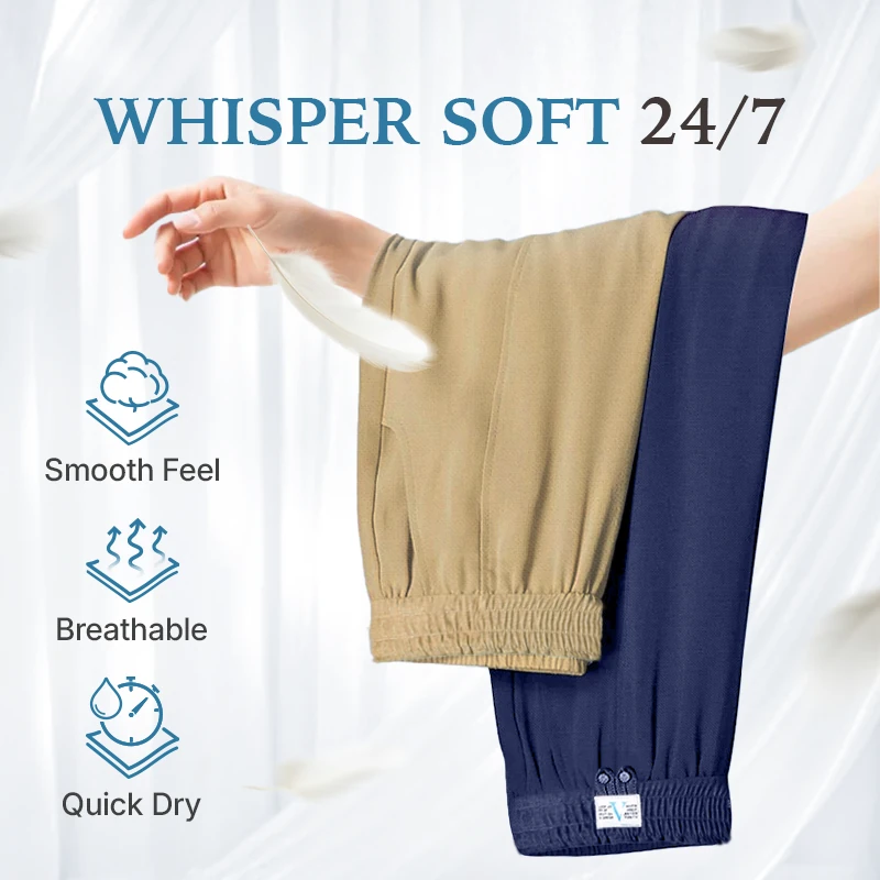 VersaSway - High Rise Elastic Waist Wide Leg Pants with Front Crease