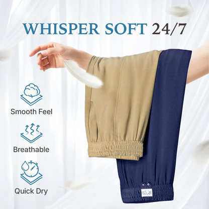 VersaSway - High Rise Elastic Waist Wide Leg Pants with Front Crease