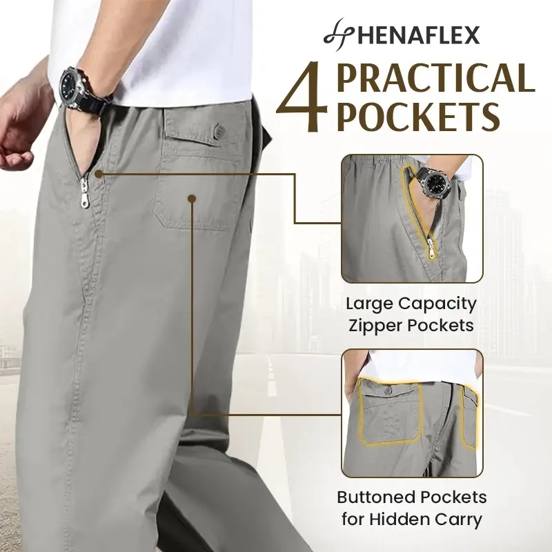 EaseTactic - Flex Fit Zipper-Pocket Durable Pants