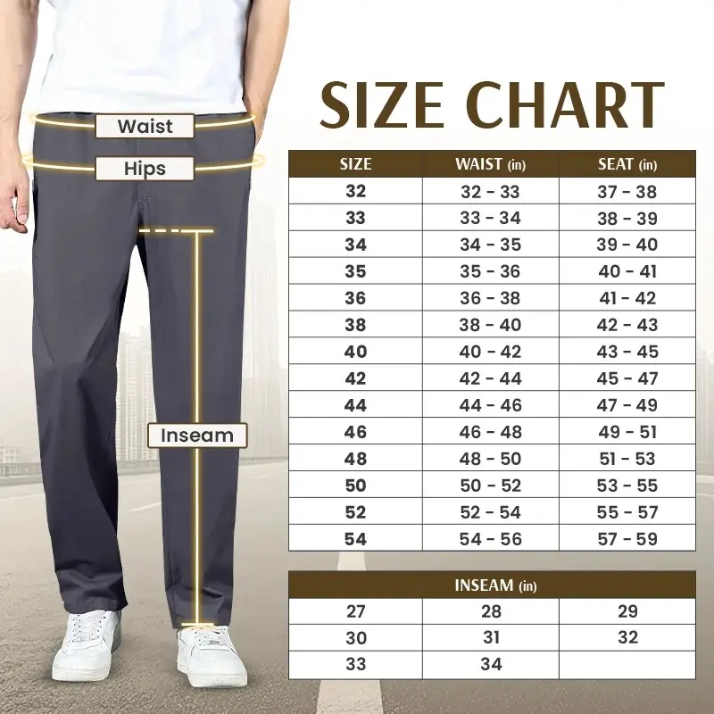 EaseTactic - Flex Fit Zipper-Pocket Durable Pants